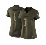 Women Nike Miami Dolphins #1 Cody Parkey Limited Green Salute to Service NFL Jersey