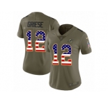 Women Nike Miami Dolphins #12 Bob Griese Limited Olive USA Flag 2017 Salute to Service NFL Jersey