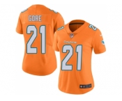 Women Nike Miami Dolphins #21 Frank Gore Orange Stitched NFL Limited Rush Jersey