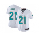 Women Nike Miami Dolphins #21 Frank Gore White Stitched NFL Vapor Untouchable Limited Jersey