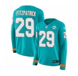 Women Nike Miami Dolphins #29 Minkah Fitzpatrick Limited Aqua Therma Long Sleeve NFL Jersey