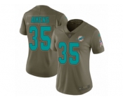 Women Nike Miami Dolphins #35 Walt Aikens Limited Olive 2017 Salute to Service NFL Jersey