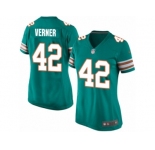 Women Nike Miami Dolphins #42 Alterraun Verner Game Aqua Green Alternate NFL Jersey