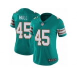 Women Nike Miami Dolphins #45 Mike Hull Aqua Green Alternate Vapor Untouchable Limited Player NFL Jersey
