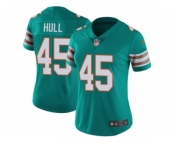 Women Nike Miami Dolphins #45 Mike Hull Aqua Green Alternate Vapor Untouchable Limited Player NFL Jersey