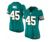 Women Nike Miami Dolphins #45 Mike Hull Game Aqua Green Alternate NFL Jersey