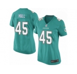 Women Nike Miami Dolphins #45 Mike Hull Game Aqua Green Team Color NFL Jersey
