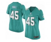 Women Nike Miami Dolphins #45 Mike Hull Game Aqua Green Team Color NFL Jersey