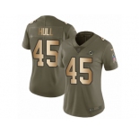 Women Nike Miami Dolphins #45 Mike Hull Limited Olive Gold 2017 Salute to Service NFL Jersey