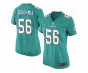 Women Nike Miami Dolphins #56 Davon Godchaux Game Aqua Green Team Color NFL Jersey