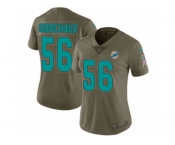 Women Nike Miami Dolphins #56 Davon Godchaux Limited Olive 2017 Salute to Service NFL Jersey