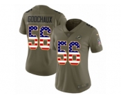Women Nike Miami Dolphins #56 Davon Godchaux Limited Olive USA Flag 2017 Salute to Service NFL Jersey