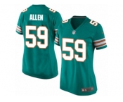 Women Nike Miami Dolphins #59 Chase Allen Game Aqua Green Alternate NFL Jersey