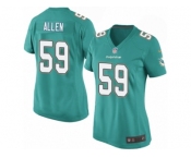Women Nike Miami Dolphins #59 Chase Allen Game Aqua Green Team Color NFL Jersey
