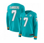 Women Nike Miami Dolphins #7 Jason Sanders Limited Aqua Therma Long Sleeve NFL Jersey