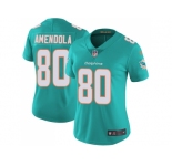 Women Nike Miami Dolphins #80 Danny Amendola Aqua Green Team Color Stitched NFL Vapor Untouchable Limited Jersey