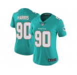 Women Nike Miami Dolphins #90 Charles Harris Aqua Green Team Color Stitched NFL Vapor Untouchable Limited Jersey