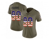 Women Nike Miami Dolphins #90 Charles Harris Limited Olive Gold 2017 Salute to Service NFL Jersey