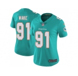 Women Nike Miami Dolphins #91 Cameron Wake Aqua Green Team Color Stitched NFL Vapor Untouchable Limited Jersey