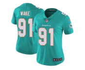 Women Nike Miami Dolphins #91 Cameron Wake Aqua Green Team Color Stitched NFL Vapor Untouchable Limited Jersey