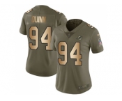 Women Nike Miami Dolphins #94 Robert Quinn Olive Gold Stitched NFL Limited 2017 Salute to Service Jersey
