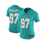 Women Nike Miami Dolphins #97 Jordan Phillips Aqua Green Team Color Stitched NFL Vapor Untouchable Limited Jersey