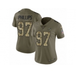 Women Nike Miami Dolphins #97 Jordan Phillips Limited Olive Camo 2017 Salute to Service NFL Jersey