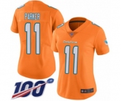 Women's Miami Dolphins #11 DeVante Parker Limited Orange Rush Vapor Untouchable 100th Season Football Jersey