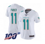 Women's Miami Dolphins #11 DeVante Parker White Vapor Untouchable Limited Player 100th Season Football Jersey