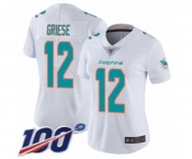 Women's Miami Dolphins #12 Bob Griese White Vapor Untouchable Limited Player 100th Season Football Jersey