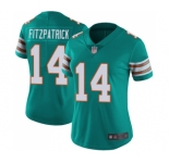 Women's Miami Dolphins #14 Ryan Fitzpatrick Aqua Green Alternate Vapor Untouchable Limited Player Football Jersey