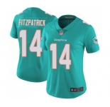 Women's Miami Dolphins #14 Ryan Fitzpatrick Aqua Green Team Color Vapor Untouchable Limited Player Football Jersey