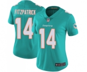 Women's Miami Dolphins #14 Ryan Fitzpatrick Aqua Green Team Color Vapor Untouchable Limited Player Football Jersey
