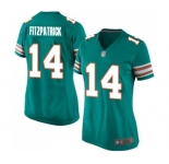 Women's Miami Dolphins #14 Ryan Fitzpatrick Game Aqua Green Alternate Football Jersey