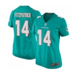 Women's Miami Dolphins #14 Ryan Fitzpatrick Game Aqua Green Team Color Football Jersey