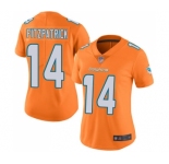 Women's Miami Dolphins #14 Ryan Fitzpatrick Limited Orange Rush Vapor Untouchable Football Jersey