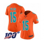 Women's Miami Dolphins #15 Albert Wilson Limited Orange Inverted Legend 100th Season Football Jersey