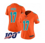 Women's Miami Dolphins #17 Allen Hurns Limited Orange Inverted Legend 100th Season Football Jersey