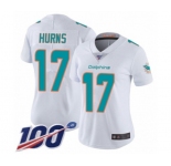 Women's Miami Dolphins #17 Allen Hurns White Vapor Untouchable Limited Player 100th Season Football Jersey