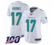 Women's Miami Dolphins #17 Allen Hurns White Vapor Untouchable Limited Player 100th Season Football Jersey