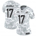 Women's Miami Dolphins #17 Jaylen Waddle 2024 F.U.S.E Arctic Camo Salute To Service Limited Stitched Football Jersey