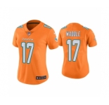 Women's Miami Dolphins #17 Jaylen Waddle Orange Vapor Untouchable Stitched Jersey(Run Small)