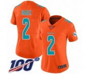 Women's Miami Dolphins #2 Matt Haack Limited Orange Inverted Legend 100th Season Football Jersey