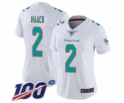 Women's Miami Dolphins #2 Matt Haack White Vapor Untouchable Limited Player 100th Season Football Jersey