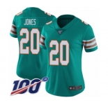 Women's Miami Dolphins #20 Reshad Jones Aqua Green Alternate Vapor Untouchable Limited Player 100th Season Football Jersey