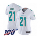 Women's Miami Dolphins #21 Eric Rowe White Vapor Untouchable Limited Player 100th Season Football Jersey