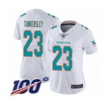 Women's Miami Dolphins #23 Cordrea Tankersley White Vapor Untouchable Limited Player 100th Season Football Jersey