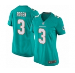 Women's Miami Dolphins #3 Josh Rosen Game Aqua Green Team Color Football Jersey