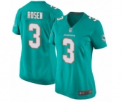 Women's Miami Dolphins #3 Josh Rosen Game Aqua Green Team Color Football Jersey