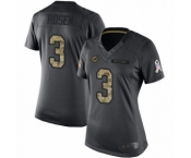Women's Miami Dolphins #3 Josh Rosen Limited Black 2016 Salute to Service Football Jersey